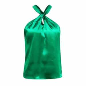 Débardeur en satin émeraude