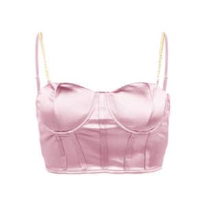 Débardeur satin rétro en rose pâle