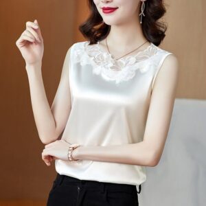 Débardeur en satin Blanche Betty