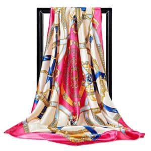 Écharpe en satin de couleur rose