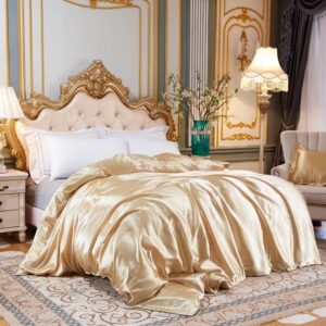 Housse de couette en satin doré