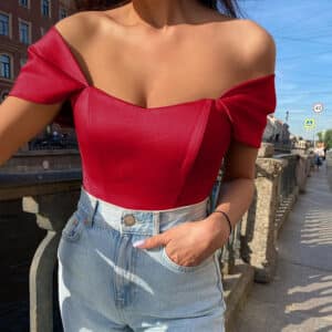 Body en satin cramoisi