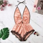 Body en satin Martika couleur rose.