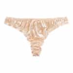 Culotte plissée en satin avec nœud de couleur beige
