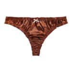 Culotte en satin froncé avec nœud chocolat
