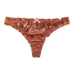 Culotte en satin froncé avec un nœud couleur beige clair