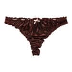 Culotte plissée en satin avec un nœud chocolat foncé