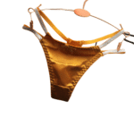 Culotte satinée avec bretelles scintillantes jaunes