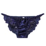 Culotte plissée en satin avec nœud azur