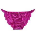 Culotte plissée en satin avec nœud en fuchsia