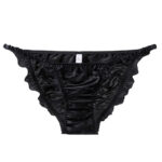Culotte en satin froncé avec un nœud noir