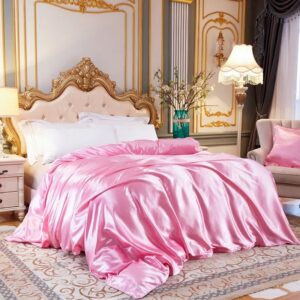 Housse de couette satin pour nourrisson rose