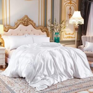 Housse de couette en satin blanc