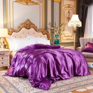Housse de couette en satin magenta