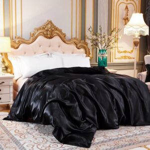 Housse de couette en satin noir