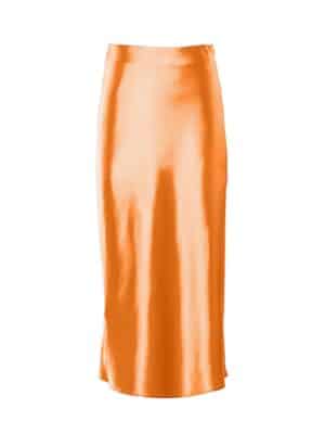 Jupe légère en satin orange