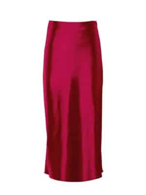 Jupe légère en satin rouge vif