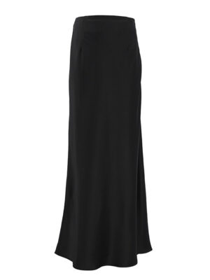 Jupe satinée noire ultra longue