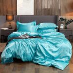 Ensemble de literie en satin bleu clair