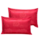 Taie d'oreiller satin à motifs de roses rouges