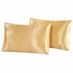 Taie d'oreiller en satin doré en soie